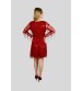 Alameda Payetli Tasarım Mini Mezuniyet Elbise BORDO  0127