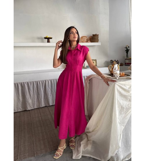 Rpt Yeni Sezon Keten Jakar Elbise - Marina (20250518_123202)