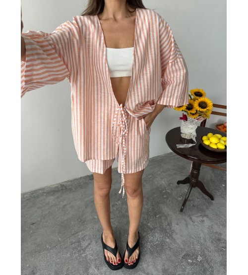 9698 Yeni Sezon Yüzde Yüz Keten Şort Gömlek Takim Fiya - Ana Clara (20250525_120325)