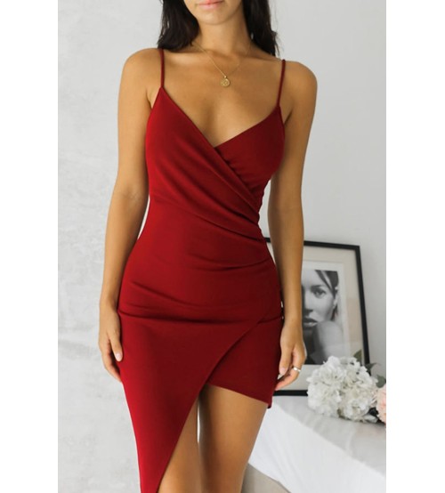 Richelle Askılı Tasarım Mini Elbise Kırmızı (0073)