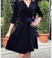 Erendira Kadife Tasarım Elbise Siyah