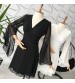 Lareina İspanyol Kol Tül Detay Mini Mezuniyet Elbise (Siyah) (0207)