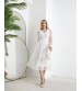 Francesca Midi Tül Elbise-Beyaz0163