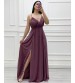  Aleyna Kumaş Yırtmaç Detaylı Kruvaze Model Abiye Elbise
