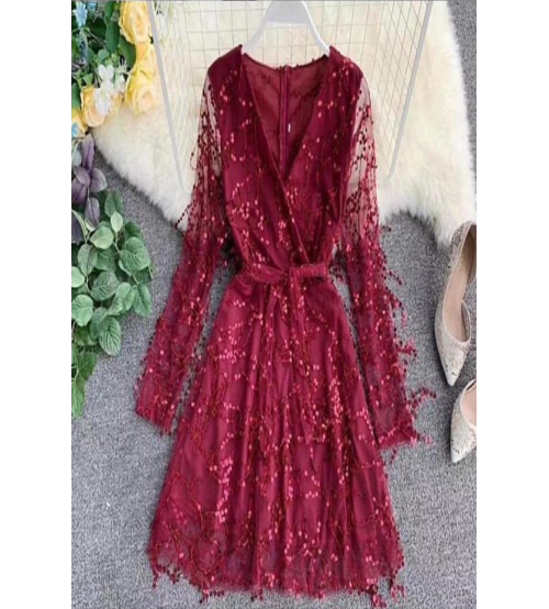 Keitha Tasarım Mini Mezuniyet Elbise BORDO 0127