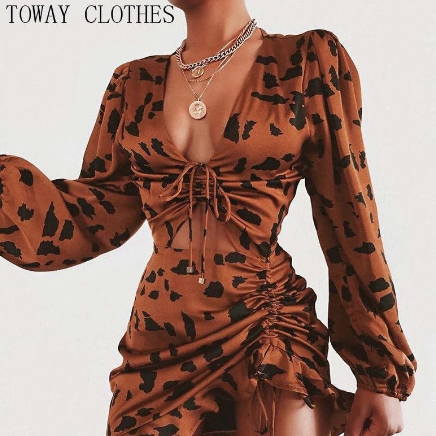 Marsala Saten Kumaş Büzgülü Drape Elbise 0206