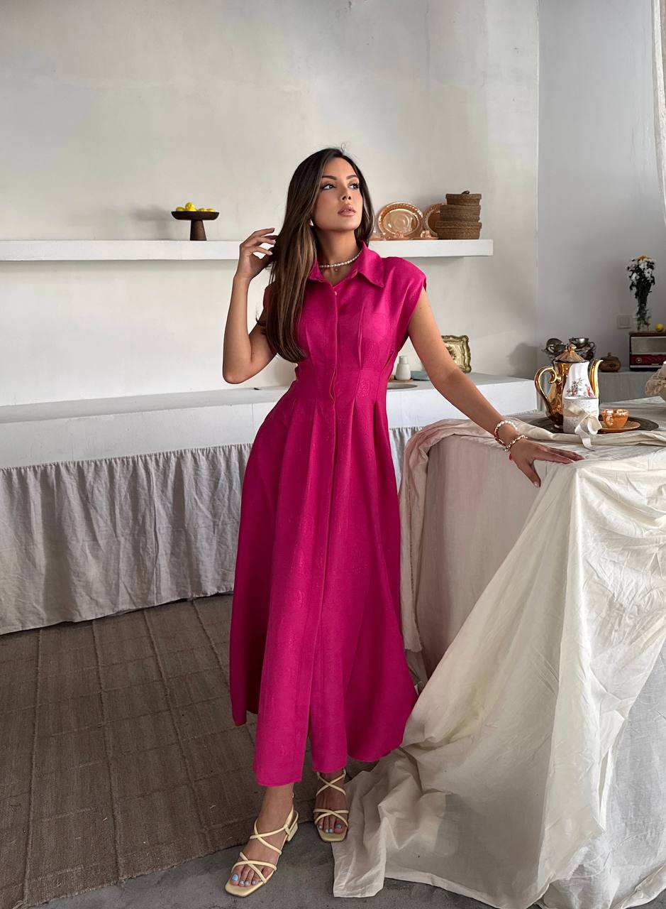 Rpt Yeni Sezon Keten Jakar Elbise - Marina (20250518_123202)