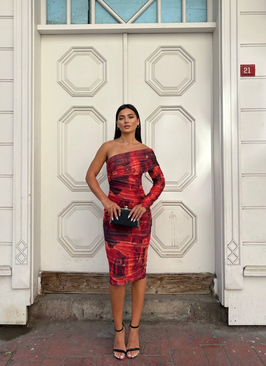 Desenli Tül Elbise - Emilly (583326)