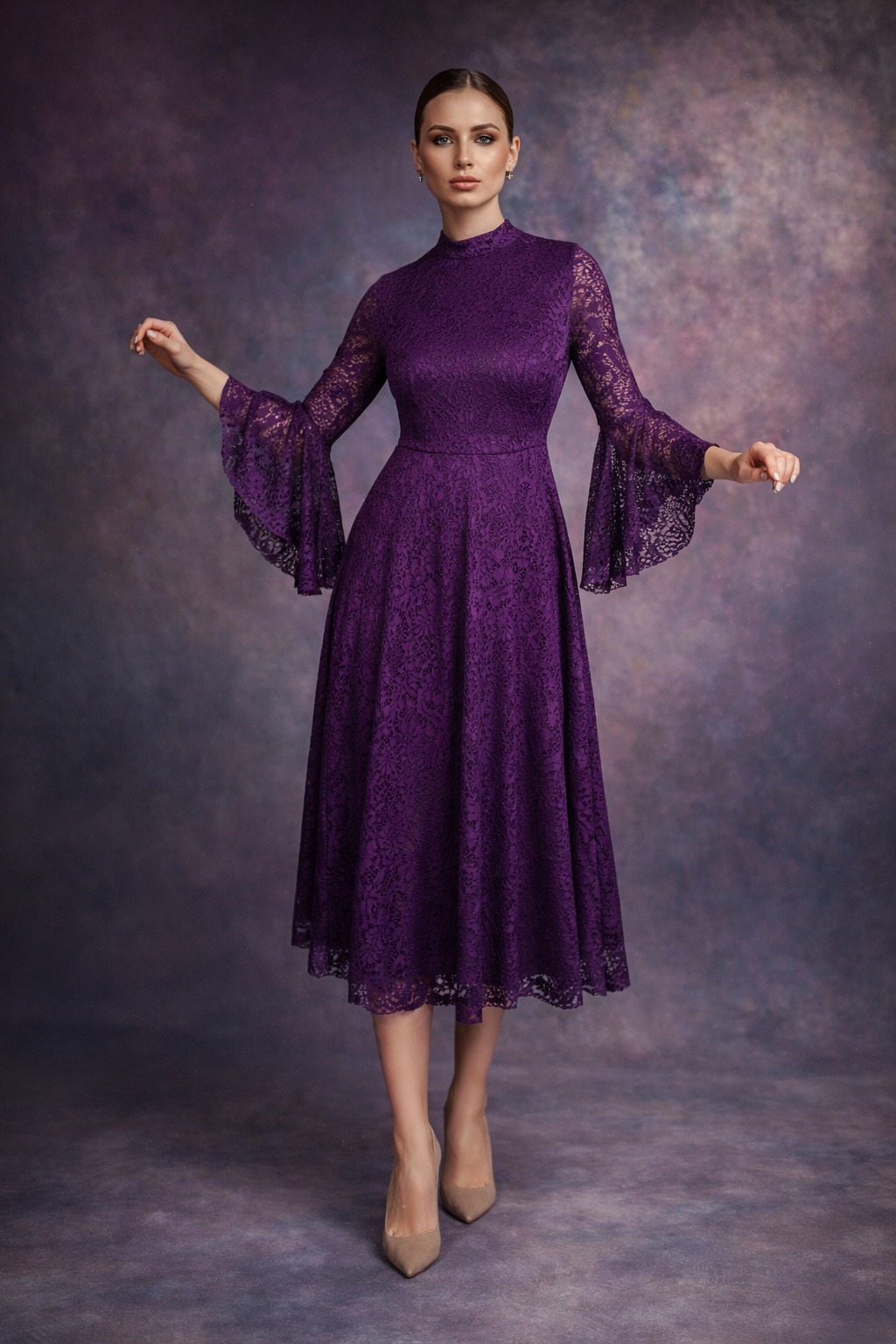 Delling İspanyol Kol Abiye Elbise 0194