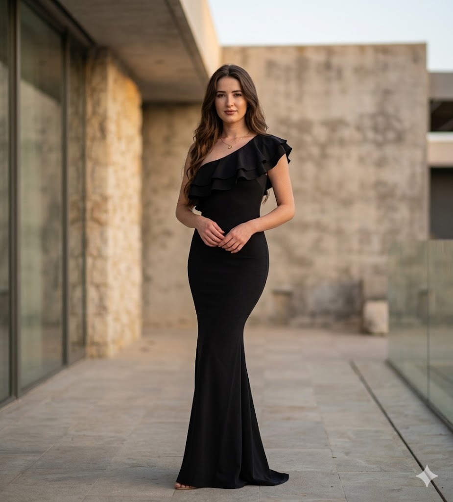 Addie Tek Omuz Abiye 0016