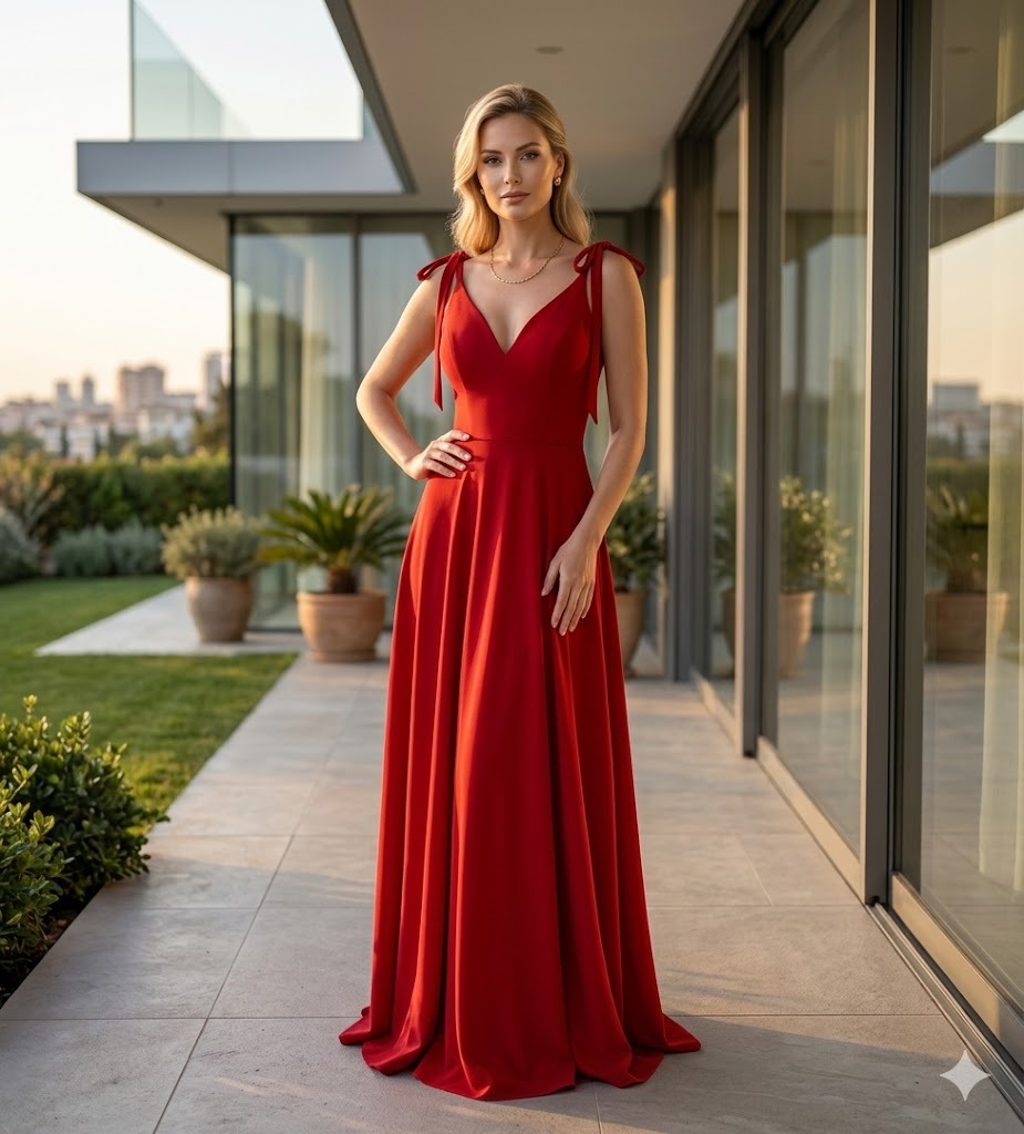 Holly Ayarlanabilir İp Askılı Abiye Elbise 0068