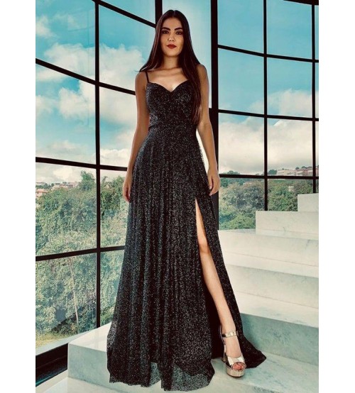 Florenz Askılı Simli Abiye 0155