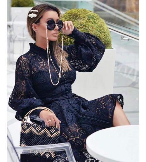 Graciana Güpür Elbise-siyah 0186